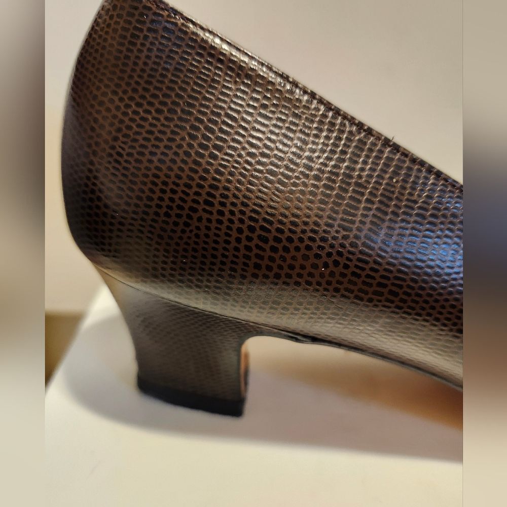 Salvatore Ferragamo Brown Florentine Leather Classic Pumps Sz. 9.5B Ret. $795 - Picture 6 of 12